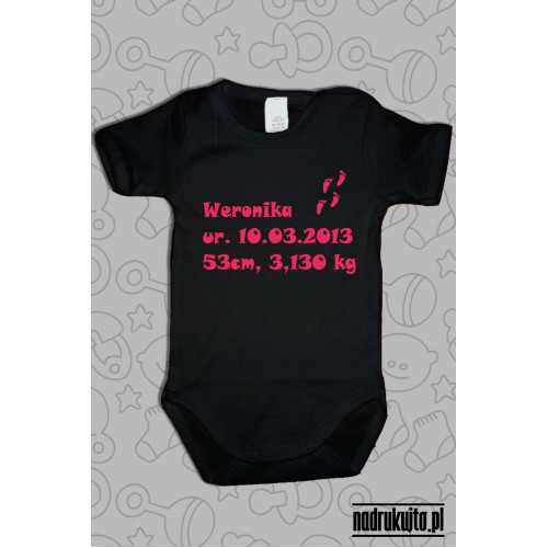 Pamiątka z urodzin - bodziaki z nadrukiem