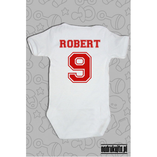 POLSKA - imię i numer - body dziecięce z nadrukiem