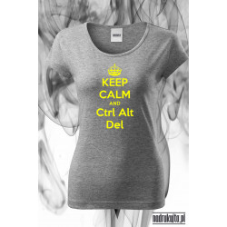 Keep calm and ctrl alt del - Koszulka z nadrukiem