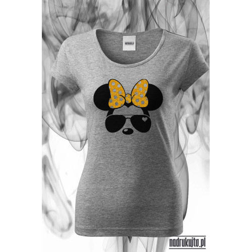Myszka w okularach i kokardzie - koszulka z nadrukiem