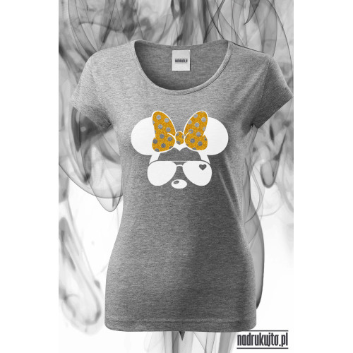 Myszka w okularach i kokardzie - koszulka z nadrukiem